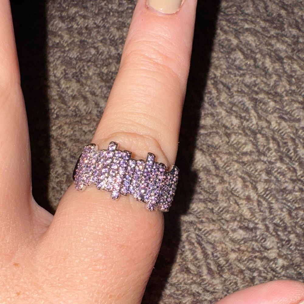 Dazzling Silver and Purple  Women's Ring